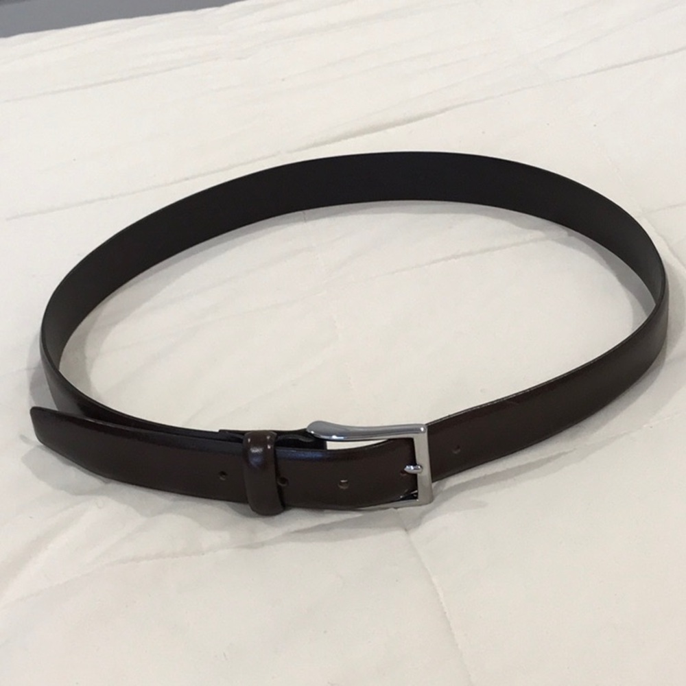 J Crew Brown Leather Bag with Silver Buckle Size 34
